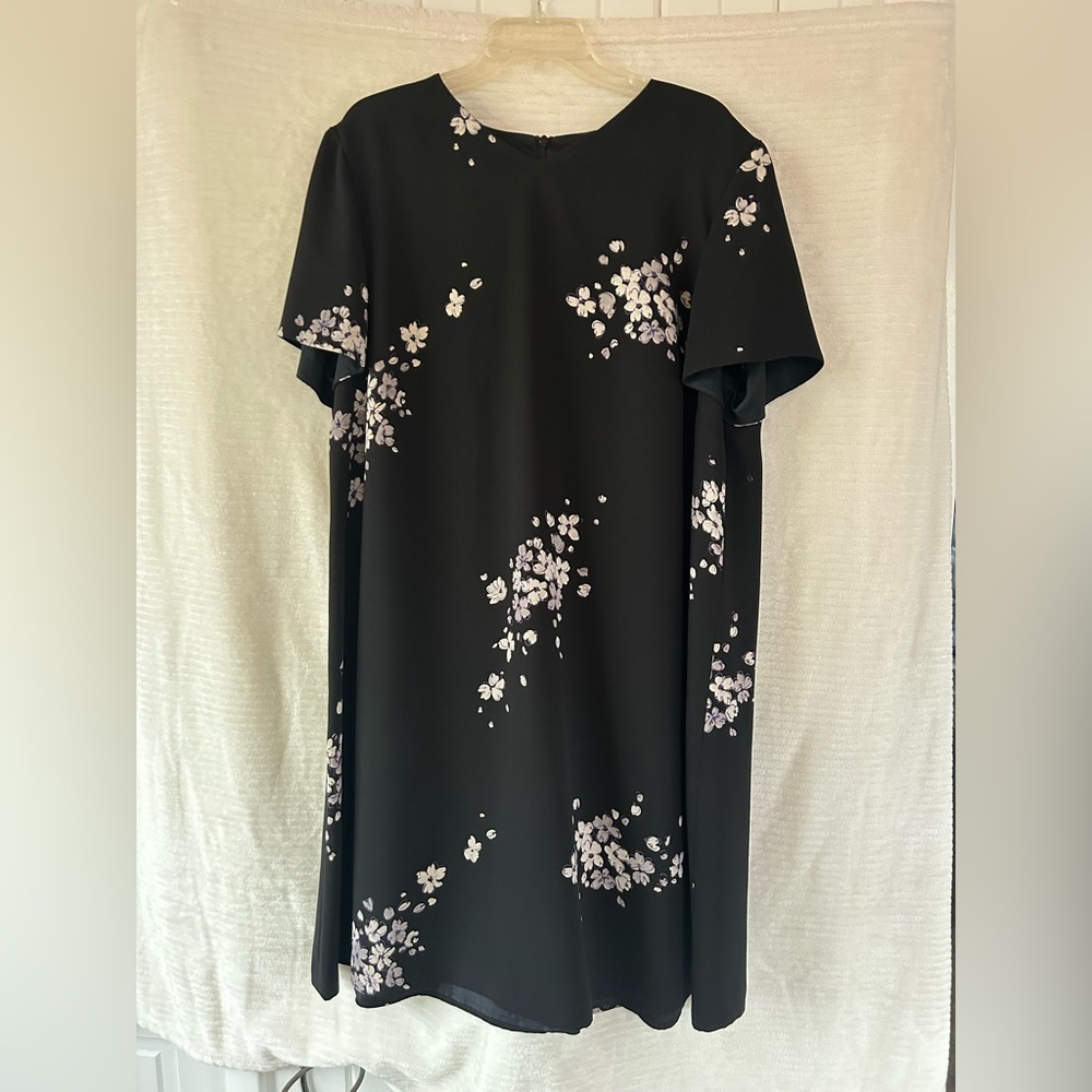 Jones New York Black Dress with Floral Accents